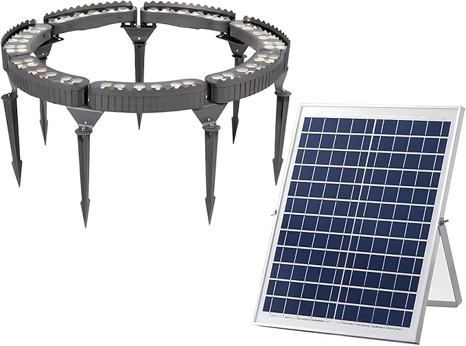 Solar Garden Lights Outdoor Led Ring Tree Light Landscape Spotlights for Driveways Courtyards Park(Warm White LightPack of 7)