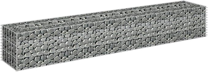 Galvanized Steel Gabion Raised Bed Gabion Planter Steel Fencing Wire Patio Flower Plant Bed Basket Stone Ideal for Garden and Patio 70.9x11.8x11.8-199