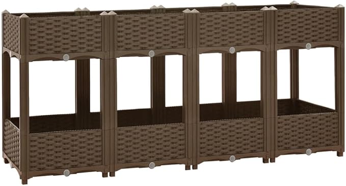 Raised Bed Outdoor Planter Garden Bed Polypropylene Raised Garden Bed Raised Planter Bed Raised Plant Containers for Fresh Vegetables Herbs Flowers 63x15.7x28