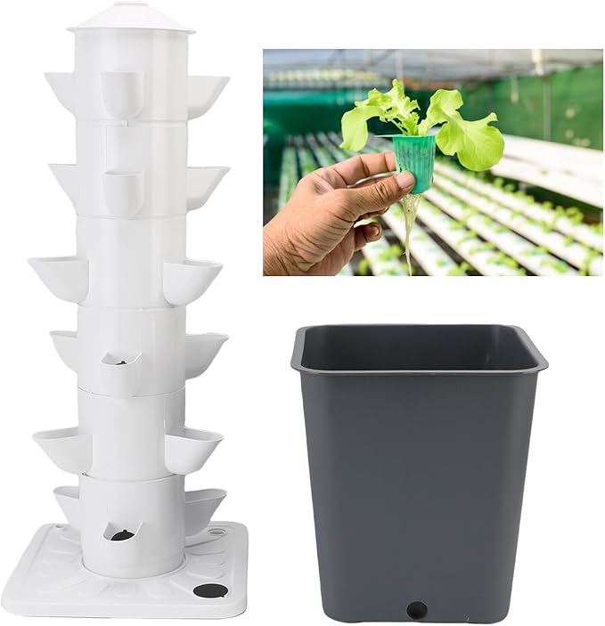 Zunate Vertical Hydroponic Growing System | 18 Plant with 10L Water Tank | Space Saving Indoor Vegetable Planter for Home Balcony | Soilless Plant Cultivation Kit (US Plug)