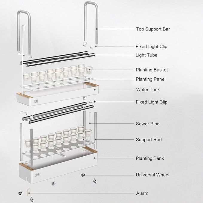 Hydroponic Growing System with Automated LED Lights Vertical Indoor Tower Garden Multi-Layer Planter for Soilless Cultivation Intelligent Indoor Farming Equipment