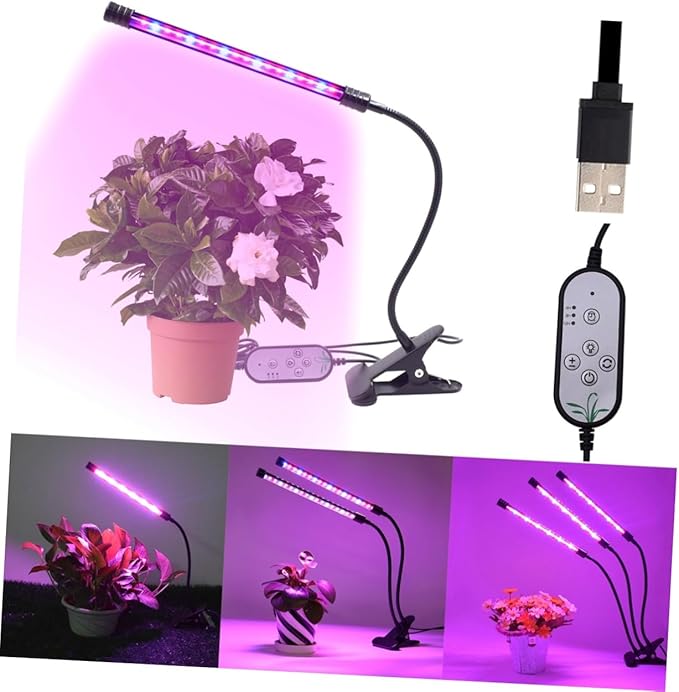 GANAZONO 9w Dimmable Led Plant Lights Levels Grow Lamp for Indoor Herb Garden Grow Light Led Timer Function for Vegetative Growth