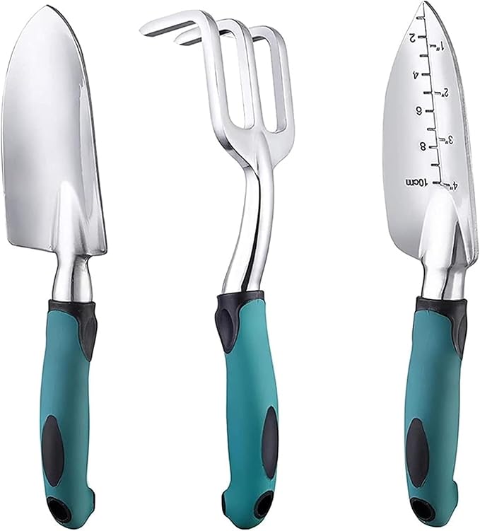 Mini Garden Tool Set 3 Piece Set Practical Shovel Scissors Multifunction Hand Tools Gardening Cultivation Supplies(Blue)