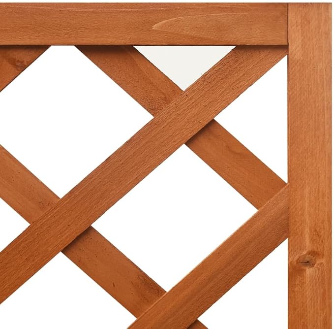 Corner Trellis PlanterFir Plant Raised Bed Box for Outdoor Climbing Plantation Patio Balcony Decor 15.7x15.7x59 Solid Fir Wood