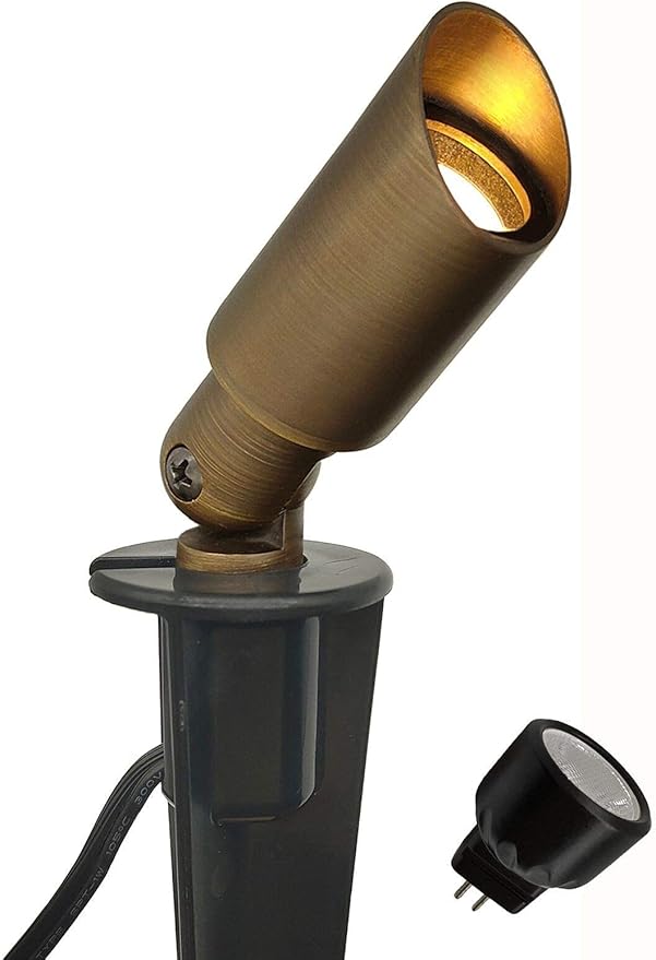 GKOLED Brass Landscape Spotlights (Bulbs Included) with Mini Brass Landscape Spotlights (Bulbs Included)