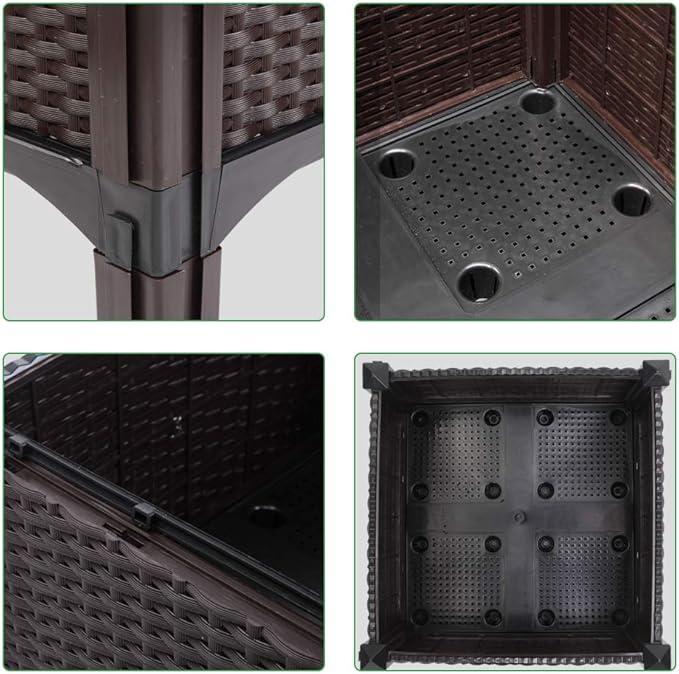 4pcs Raised Beds Garden Bed Garden Planters Outdoor Raised Planter Box Planter Raised Garden Boxes Outdoor Planting Boxes for Vegetables Flower in Backyard/Garden/Patio/Balcony Brown