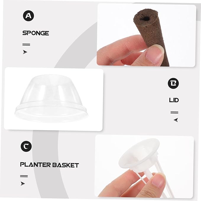 Kisangel 4sets Indoor Grow Kit Hydroponics System Hydroponic Bucket Grow Baskets Humidity Domes for Easy Plant Care