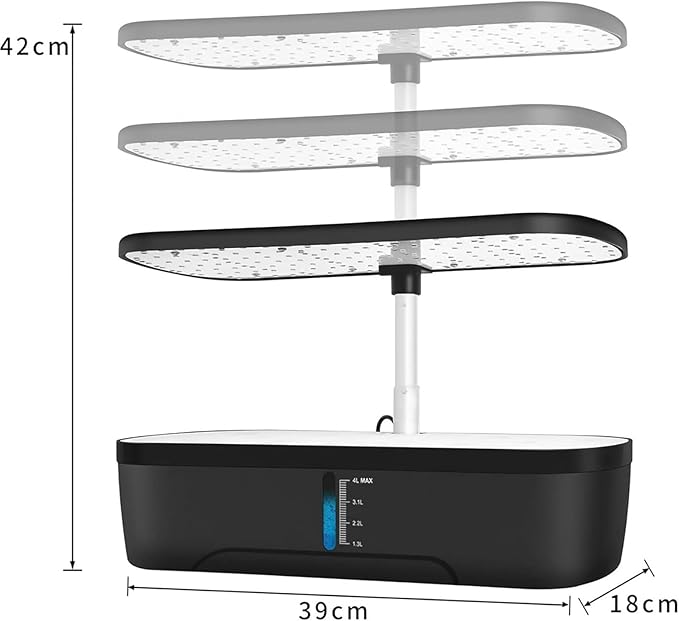 Hydroponics Growing Systems Kit Indoor Hydroponics Growing Systemsfor Herbs Fruits and Vegetables(White)