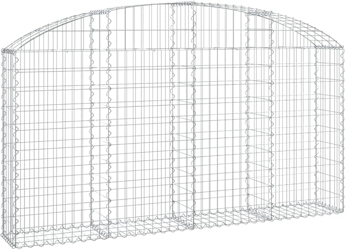 Gabion Basket Silver Galvanized Iron 78.7x11.8x47.2 in Outdoor Planter for Garden Beds Decorative Noise Barrier