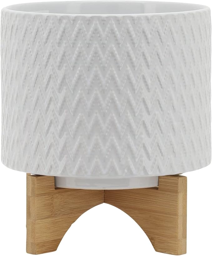 8 Planter W Stand White