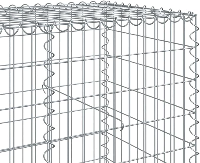 Galvanized Iron Gabion Basket with Cover 275.6x39.4x39.4 Large Outdoor Planter Box for Raised Garden Bed Landscaping and Decorative Structures