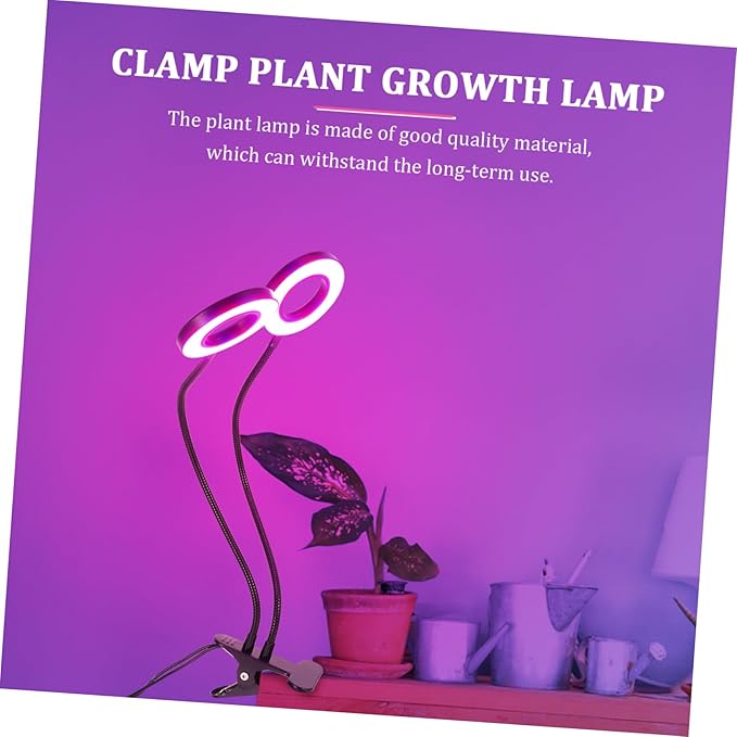 Dual-Headed Led Plant Growth Lamp Clamp Light for Indoor Plants Powered with Dimmable Features and Timing Function Reliable and Convenient Design