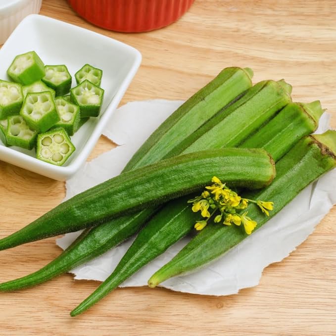 Set 2 of Okra Plants Live Green Okra Live Plant 4 Inc Potted Vegetable Plants Live for Gardening Indoor Outdoor