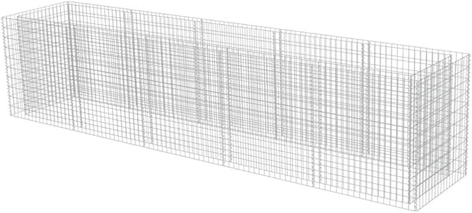 Gabion Planter Raised Bed Outdoor Garden Galvanized Steel Wire Mesh Grid Stone Wall Flower Raised Bed for Vegetables Flowers Plants 117.2x 35.4x39.4