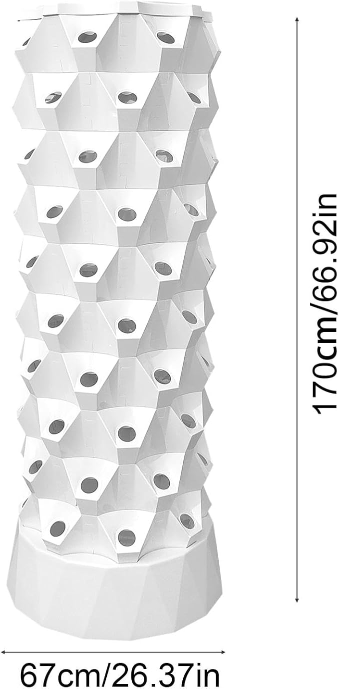 Hydroponics Tower 80 Slots Hydroponics Farming Tower Hydroponic Growing Kit Hydroponic Fruit Tower with Water Pump for Strawberries