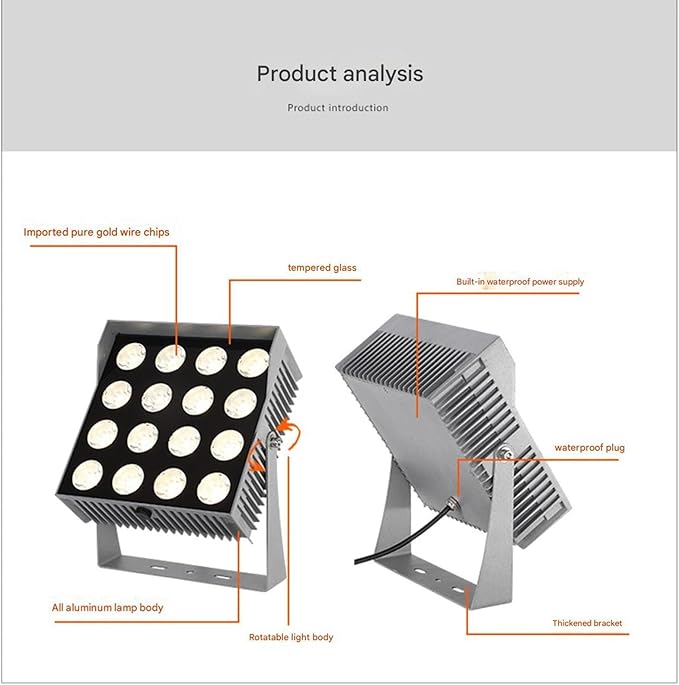 Rotation Spotlights - IP65 Outdoor Waterproof Exterior Wall Light AC 220V Long-Distance LED Floodlights 5°A Beam of Light Spotlight Villa Roman Column Projector(Warm White Light3w)