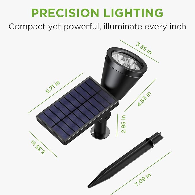 InnoGear Solar Lights Outdoor Waterproof Solar Garden Light for Outside Yard Landscape Lighting Pathway Spot Lights Spotlight Wall Light Auto On/Off Pack of 6 (White)