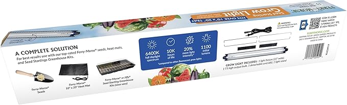 Ferry-Morse Indoor Grow Light Fixture with T5 Bulb Compact Size 24 x 11in. Easy to use and Setup for Seed Starting Growing seedlings &amp cuttings Indoors