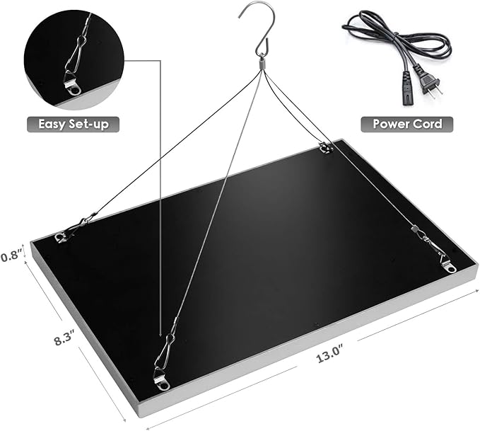 Diboys LED Grow Light for Indoor Plants 45W Plant Lights Full Spectrum Panel Grow Light for Seedlings Succulents Micro Greens Vegetable and Flower 2 Pack