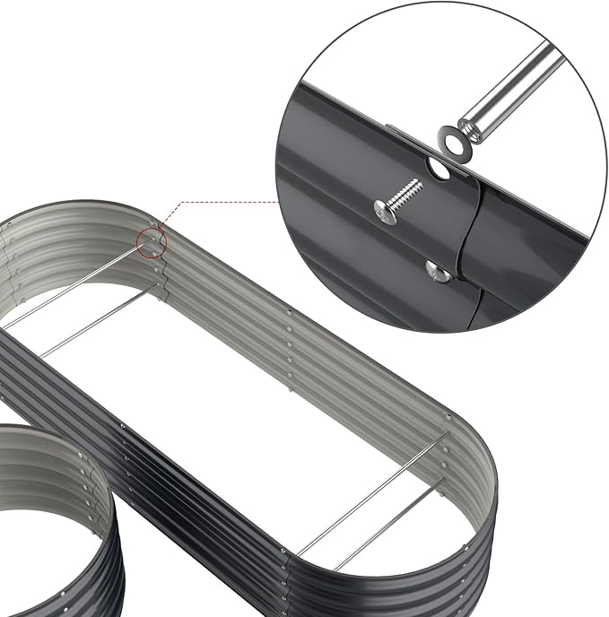Olle Bracing Rods Removable Assembled Stainless Steel Material Light Firm for Raised Garden Bed 31 Inch Long