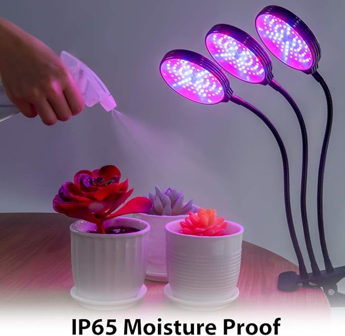 45W LED Plant Grow Light Indoor 3-Head 360¡ãFlexible Gooseneck Arm Automatic Timing Function Grow Light 5 Dimmable Levels Spectrum with Desk Clip Plant Light