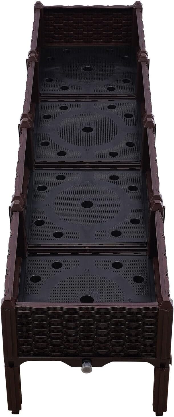 Raised Garden Bed with Legs Outdoor Plant Potting Rack Plastic Garden Raised Bed for Vegetables Flowers Herbs and Backyard Patio