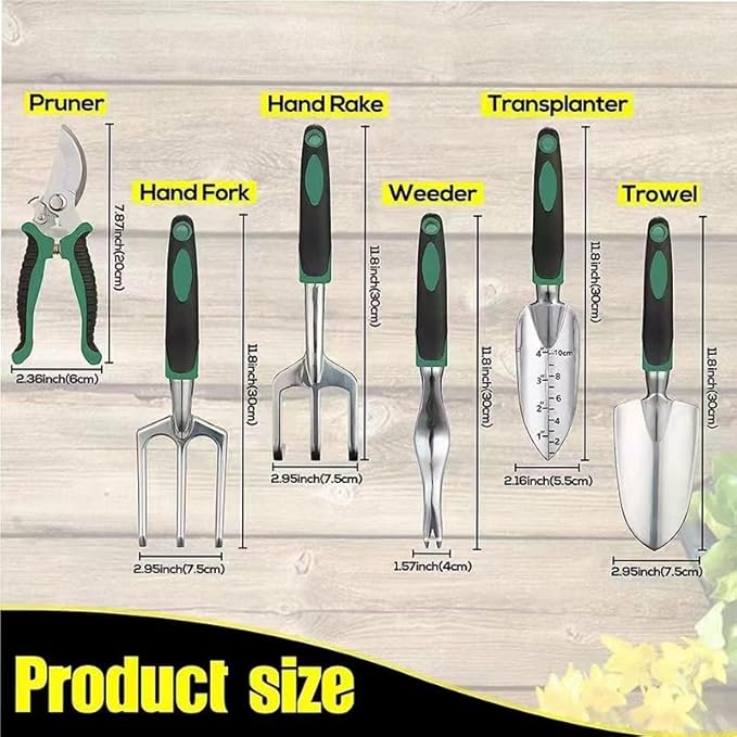 Premium 11-Piece Aluminum Alloy Stainless Steel Garden Tool Set in Gift Box Off white SJYISET1101