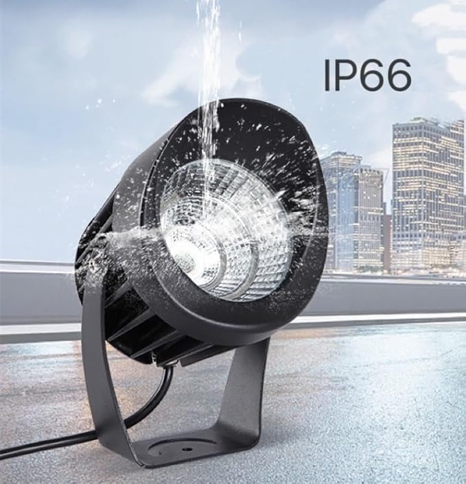 Long Range LED Floodlights - Beam Spotlight COB Round Tree Lights IP66 Waterproof Adjustable Angle for Wall Advertising Building Signs Lawn Landscape Lamp(White10W)