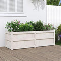Wooden Raised Garden Bed Garden Planter Box Outdoor Wood Raised Garden Bed for Planting Plants Vegetables White 59.1x19.7x19.7 Solid Wood Pine-249