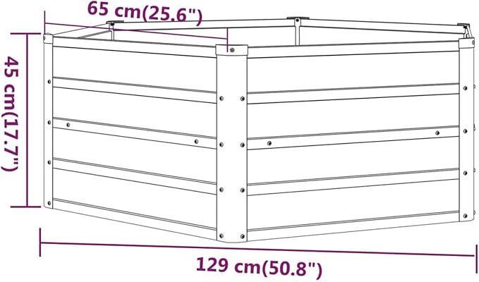 vidaXL Garden Raised Bed Rusty Corten Steel Large Garden Raised Bed