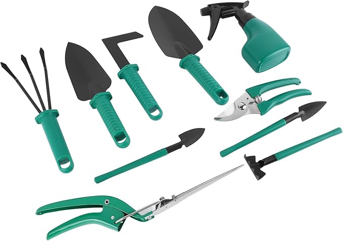 Garden Tool Set Portable Garden Shovel Rustproof 10 Pieces Durable for Garden