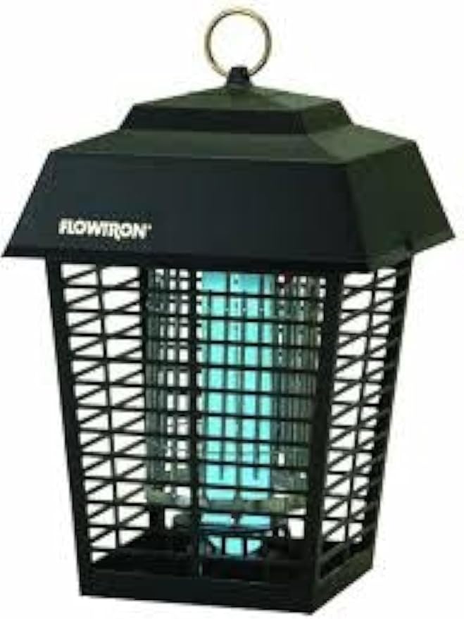 Flowtron Electric Bug Zapper 1/2 Acre Outdoor Insect Control with Dual Lure Method 15W UV Light &amp Octenol Attractant for Fly &amp Mosquito 5600V Kill Grid Made in USA UL Certified
