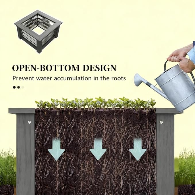 Raised Garden BedGalvanized Planter Box Elevated Garden BedWooden Garden Bed with Trellis