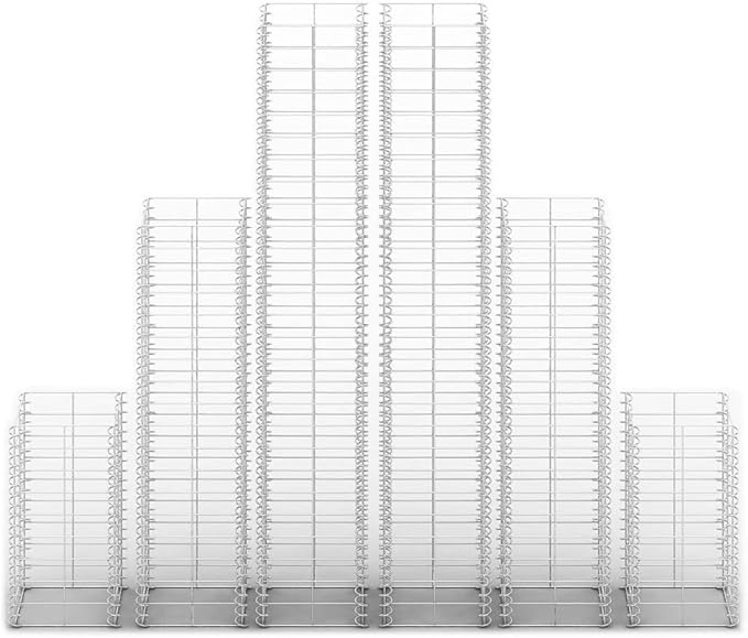 6 Piece Gabion Set Galvanized Wire Gabion Raised Bed Gabion Cages Basket Steel Woven Gabion Net for Backyard Garden