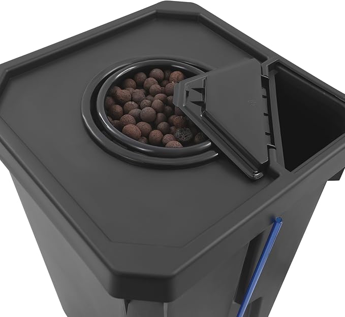 Hydroponics Growing Bucket7.13 GallonProfessional Culture BucketDeep Water Culturewith Air Pumpfor Greenhouse (Black 2Pcs)