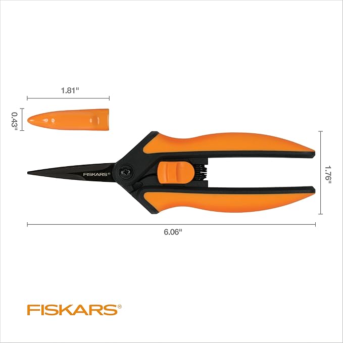 Fiskars 6 Pruning Scissors (2-Pack) for Flowers Buds Weeds and Small Plants Garden Snips with Resin Resistant Nonstick Stainless Steel Blades Gardening Trimmers with Comfortable Handle