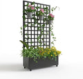 IDEALHOUSE Metal Planter Box with Trellis 72x35x15.7 Galvanized Raised Garden Bed on Wheels with Drainage Holes Outdoor Planter for Climbing Plants Vines &amp Privacy Screen Square Lattice