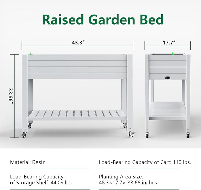 EFU Outdoor Garden Raised Bed Planter Box for Vegetables and Flowers (458B)