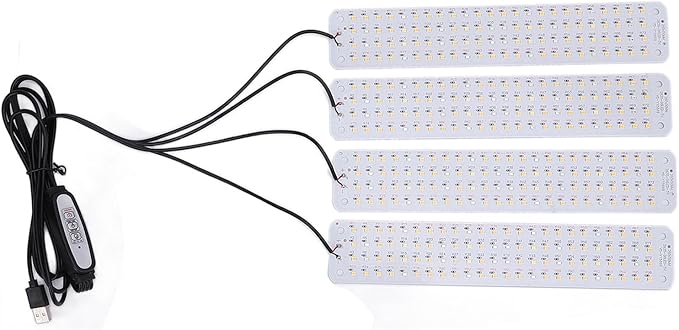 SUNGOOYUE Dimmable LED Grow Light Panel 384 LEDs Smart Timing 4 Brightness Levels Promote Plant Growth Memory Function Brightness Adjustment from 25% to 100% Aluminum Material