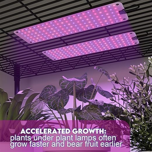 Under Cabinet Grow Light LED Grow Lights for Indoor Plants Full Spectrum Plants Light for Shelves with Auto Timer 3/9/12H 616LEDs Ultra-Thin Grow Lights Panel for Seed Starting Flowers Veg 4Pack