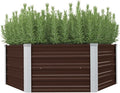 SKM Raised Garden Bed Brown 50.8x50.8x18.1 Galvanized Steel