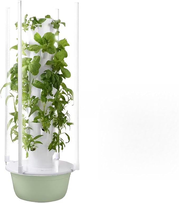 Soilless Growing System Hydroponics Growing System Vertical Tower Automated Aeroponics Indoor Tower Garden with LED Grow Lights C(20Pots)