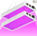 2PCS 800W Dimmable Full-Spectrum LED Plant Lamps UV/IR Integrated with Veg/Bloom Modes 100-277V Universal Voltage US Plug Heavy-Duty Hooks for Indoor CultivationGreenhouse Tents/Hydroponic Gardens