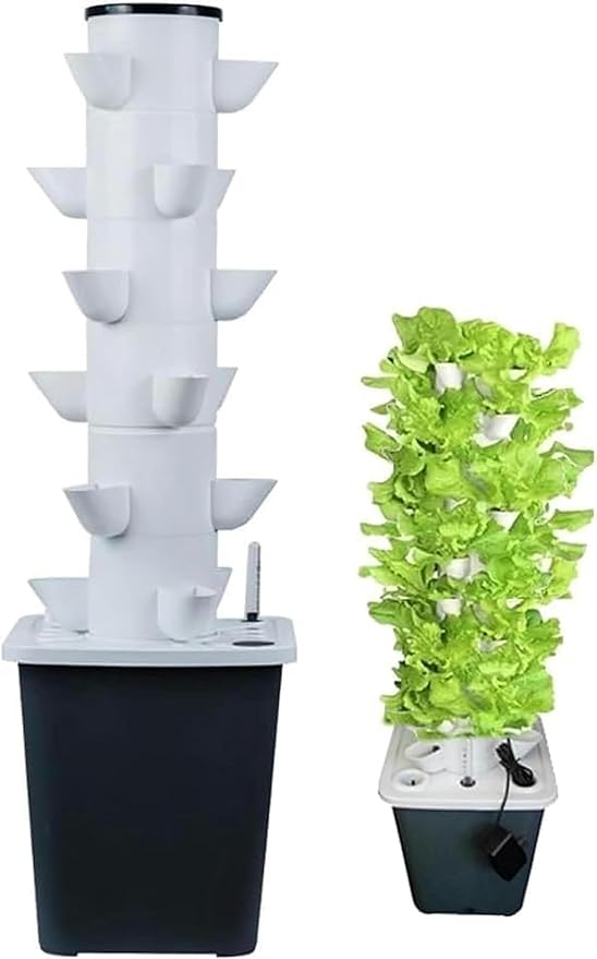 Hydroponic Cultivation Kits 15/20/25/30 Ways Kit Cultivation of Hydroponic Tower Aquapon Plant Planting System with Moisturizing Pump Adapter Network Pots