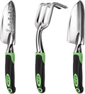 ESOW Garden Tool Set 3 Piece Cast-Aluminum Heavy Duty Gardening Kit Includes Hand Trowel Transplant Trowel and Cultivator Hand Rake with Soft Rubberized Non-Slip Ergonomic Handle Garden Gifts