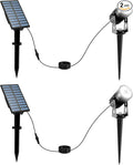 T-SUNUS 2 Pack Solar Landscape Spotlights Solar Garden Spot Light IP65 Waterproof 9.8ft Cable Separated Solar Panel Auto On/Off for Garden Driveway Pathway Pool Area (White 6000K)