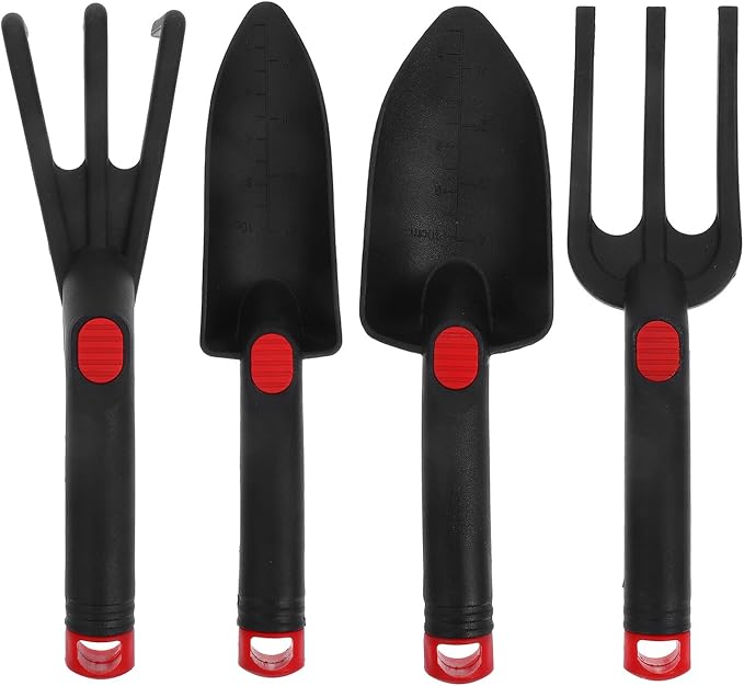 Mini Garden Tool Set for Yard Working – 4pcs Ergonomic Hand Tools Kit with Trowel Rake and Spade for Gardening Enthusiasts