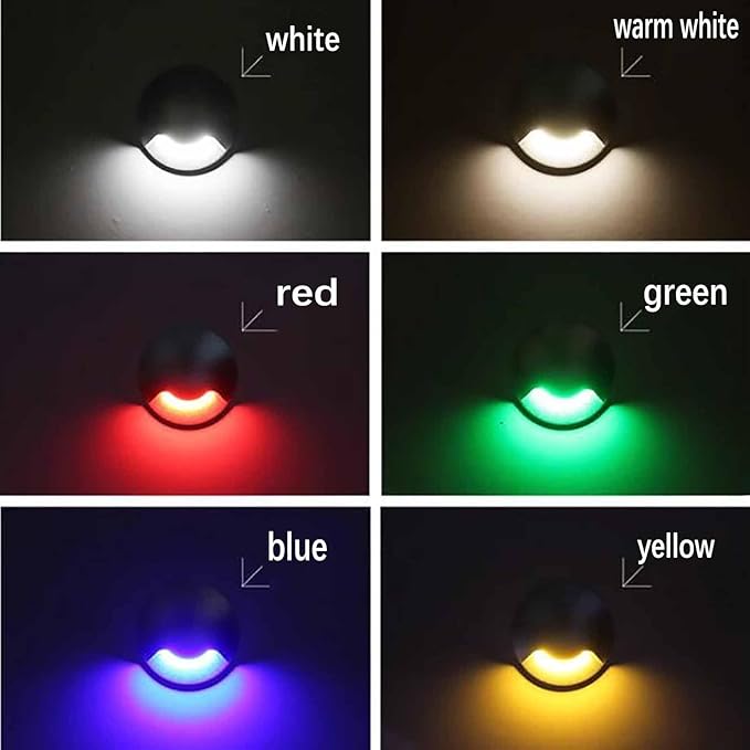 Ground LED Landscape Lights - Outdoor Buried Lights AC 12V One/Two/Four Side Embedded Spotlight IP67 Waterproof Stainless Steel Light-transmitting Underground Lamp1w- Red-52MM-A