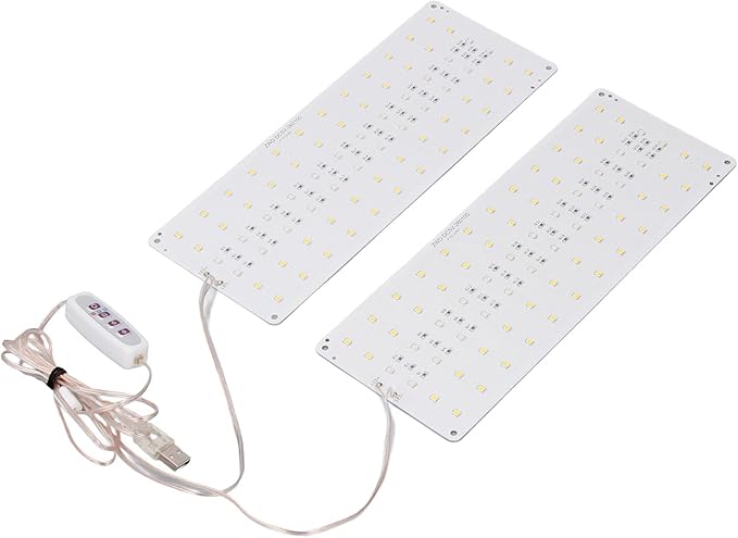 LED Plant Growth Lamp Dimmable Full Spectrum Indoor Grow Light USB 5V Greenhouses (Double Head)