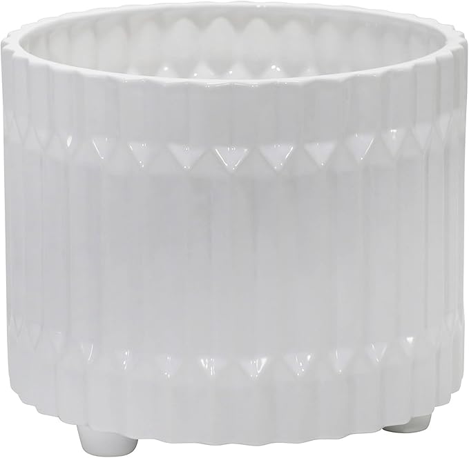 Generic S2 Fluted Planter W FEET 1012 White